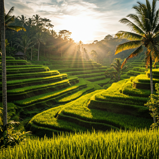 Bali Bike Adventures contact and location - Ubud rice terraces in Bali Indonesia