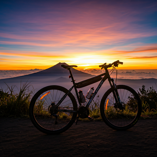 Bali Sunrise Cycling Tour - Mountain bike adventure at Kintamani volcano at dawn